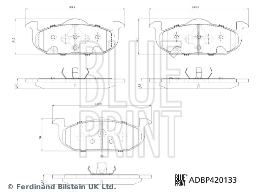 BLUEPRINT ADBP420133 Fren Balatasi Takimi Mg 3 30 .Mg 3 53 .Mg 350 Ap