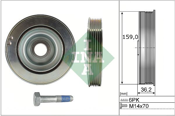 INA 544017320 Krank Kasnaği Kit Vivaro C-Zafira Life-P308-P508-P3008-P5008-Expert-Traveller-Jumpy-C4-C5-Ds4-Ds5- Spacetourer-Toyota Proace 2.0 Bluehdi