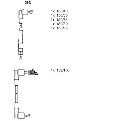 BREMI 263 Atesleme Kablosu Seti Mercedes M103 W201 W124 W126 W463
