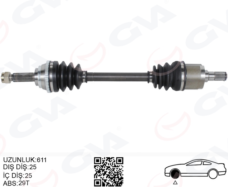GVA 4491055 Komple Aks Ön Sol Absli Hyundai Accent Admire 1.3-1.5-1.6 03-06 Accent Milenium 1.3-1.5-1.6 00-03