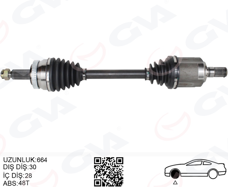 GVA 4491213 Komple Aks Ön Sol Absli Hyundai Ix35 2.0 Crdi A-T 10- -Kia Sportage 2.0 Crdi A-T 10-