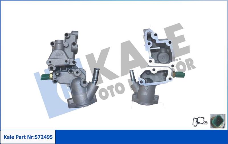 KALE 572495 Kompletermostat-Aluminiumgövdeli Citroen Berlingo-C2-C3 I-C3 Ii-Xsara-Fiat Fiorino-Qubo-Peugeot 1007 206-206 -207-207 Sw-Partner