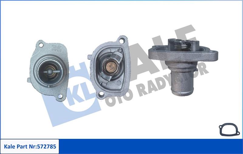 KALE.İ572785 Fiat Brava / Bravo / Idea / Marea / Palio / Punto / Stilo - Lancia Musa / Y / Ypsilon  (87 °C) Termostat + Flanş