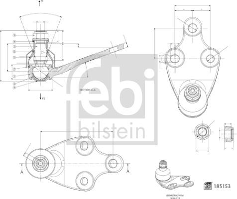 FEBI 185153 Rotil Ön Salincak Peugeot P508 Ii 18> P408 22> Ds7 Crossback 18>
