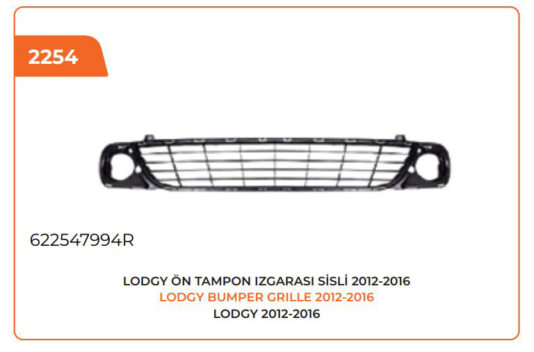 PLEKSAN 2254 Ön Tampon Izgarasi Sisli Lodgy 12-16