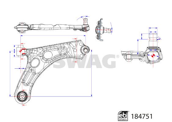O-1108 Salincak On Sag Rotilli Opel Corsa E 2019- / Peugeot E-208 2019-
