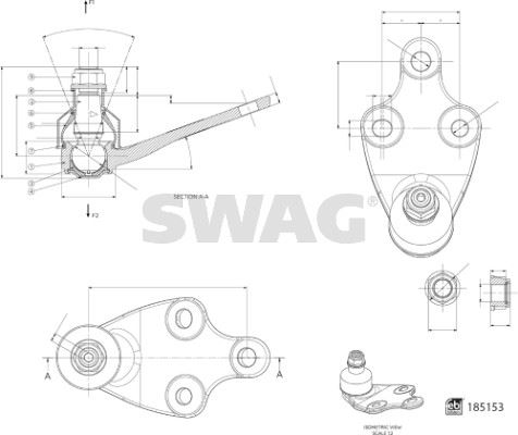 SWAG 33109776 Rotil Ön Salincak Peugeot P508 Ii 18> P408 22> Ds7 Crossback 18>