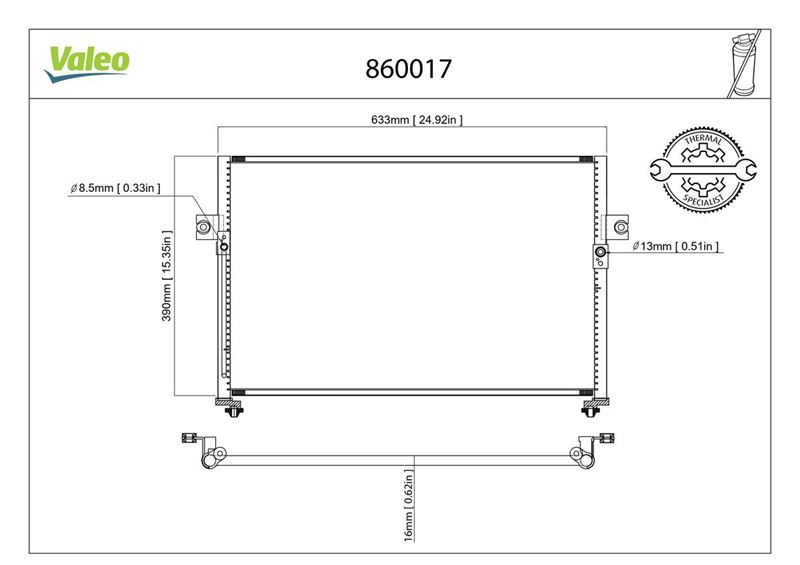 MND HC976064A000 Klima Radyatörü Oem Hanon 630x395x16 Starex