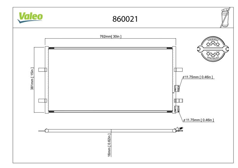 VALEO 860021 Klima Radyatörü Ford Transit 06> V347