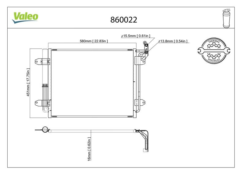 VALEO 860022 Kondenser Volkswagen Tiguan 09.2007>