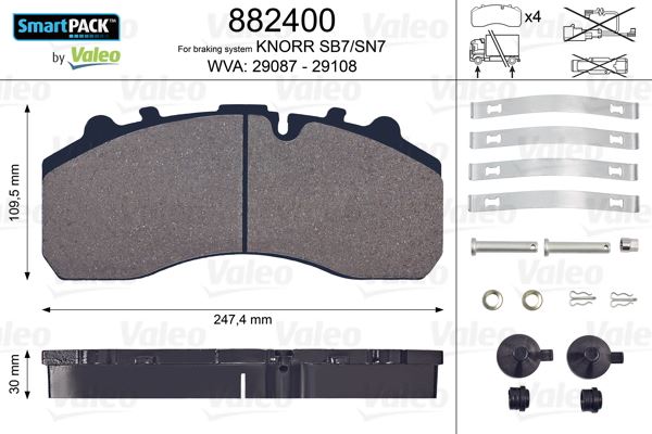 VALEO 882400 Smartpack Pads Stralistgaatego Pgr