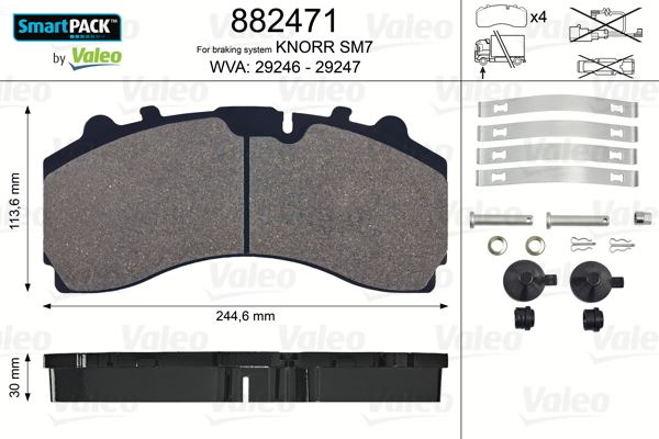 VALEO 883171 Disk Fren Balatasi Ön Mercedes Actros Mp4 2011- Sensörsüz