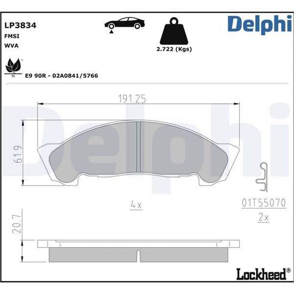 DELPHI LP3834 Fren Balatasi Isuzu Elf-N-Series 09/1992-09/2003