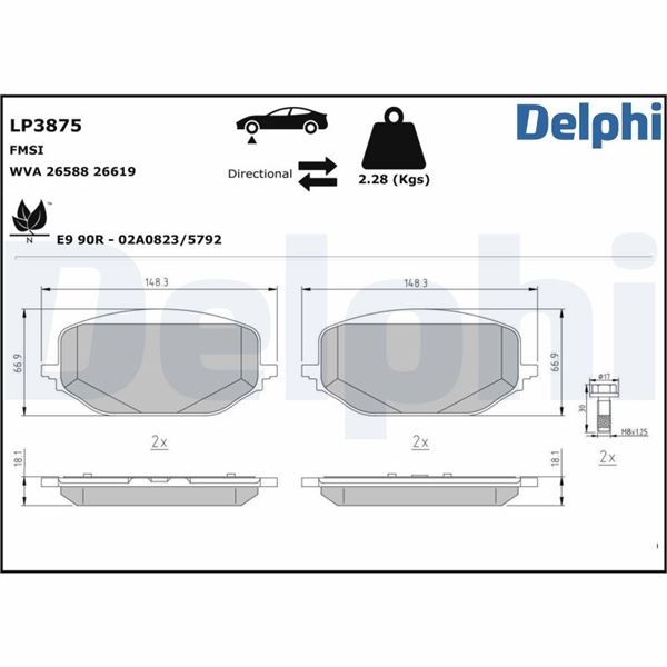 DELPHI LP3875 Fren Balatasi On Citroen Berlingo - C5 - Ds Ds4 17>