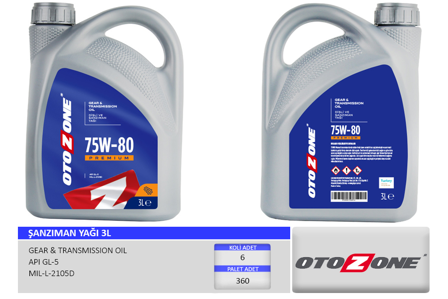OTOZONE CYAG0742 Şanziman Yaği 75w-80 3litre Gl-5