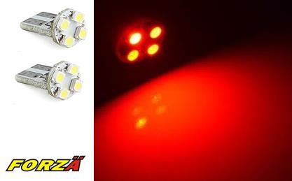 FORZA LED-01R Led Ampül 12v.4 Lü Smd B.Dipsiz Kirmizi