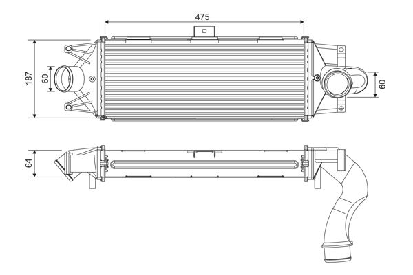 KLR-356155 Turbo Radyatoru Intercooler 64mm (Iveco Daily Iv 06 / 11 )