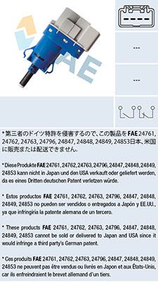 FAE 24849 Fren Pedal Müsürü 8t4t 9g854 Aa Focus/Couier/Transit V-362/63