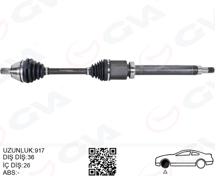 GVA 4499160 Ön Aks Komple Sag Volvo S40 Volvo Ii 1.6 D2 10>12 V50 1.6 D2 10>12 C30 1.6 D2 10>12 D 4162 T