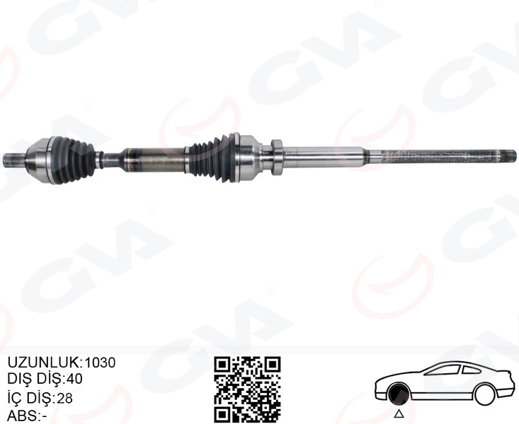 GVA 4499162 Ön Aks Komple Sag Volvo Xc60 2.4 D 10>61 Xc60 I 2.0 T Otom. 09>12 Xc60 I D3 / D4 10>14 Xc60 I Suv T6 Awd 14>