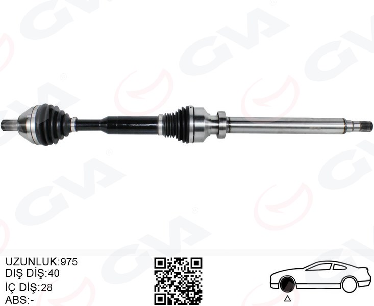 GVA 4499164 Ön Aks Komple Sag Volvo Xc60 I 10>15 D3-D4-T5-T6 Xc60 Ii 15> D4 Otomatik Şanziman 8 Vites