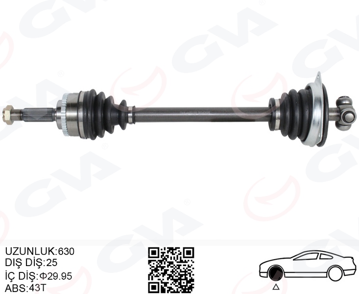 GVA 4499169 Ön Aks Komple Sol Volvo S40 I 1.6-1.8 1.9di 1.6 99>04 V40 I 1.6-1.8 1.9di 1.6 99>04