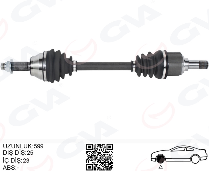 GVA 4435001 Ön Aks Komple Sol Ford Escort V / Vi 1.6 Hcs / 1.8 16v / 1.8d 90>95
