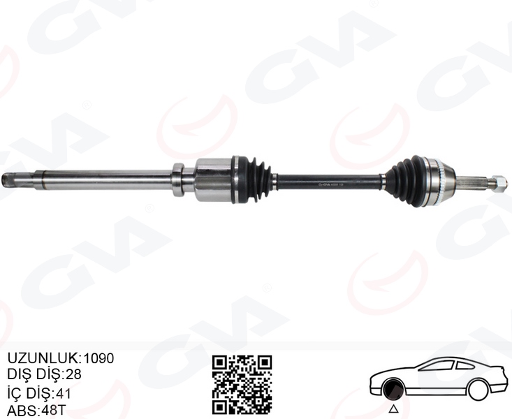 GVA 4432000 Ön Aks Komple Sağ Ford Transit V347 2.2tdci 115ps -140ps 07>11