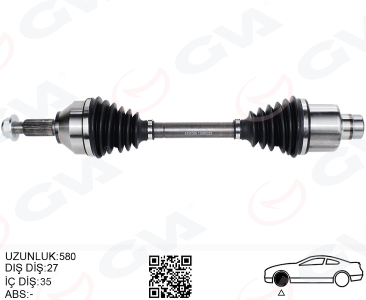 GVA 4437006 Ön Aks Komple Sağ Ford Mondeo Iii 1.8 -2.0 16v 00>07