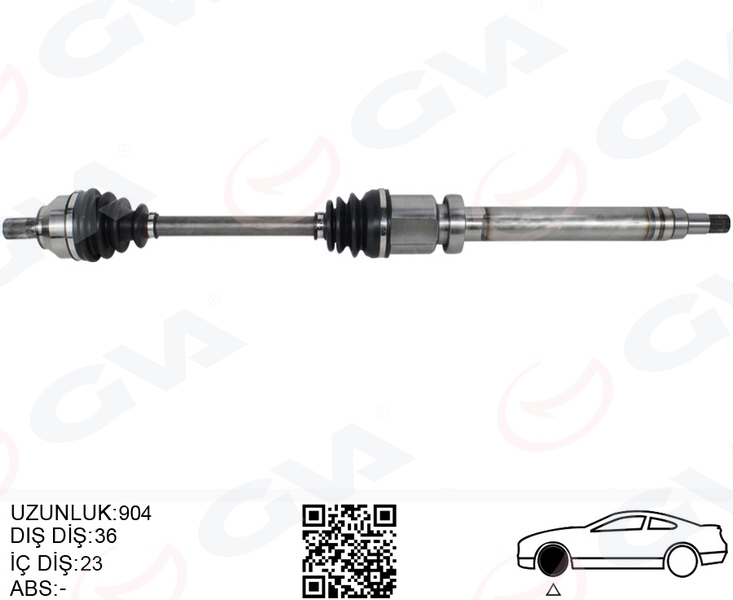 GVA 4435006 On Aks Komple Sag Focus Ii 1.6- 1.8 Ti 04>11 C Max 1.6 1.8 Ti 05>11 Benzinli Volvo S40 Ii 1.6 05>12 V50 1.6 05>12