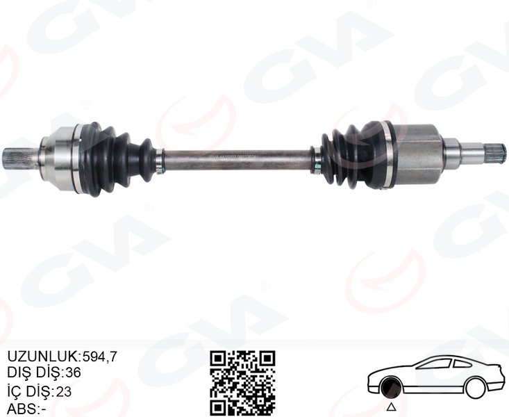 GVA 4435007 Ön Aks Komple Sol Focus Ii 1.6- 1.8 Ti 04>11 C Max 1.6 1.8 Ti 05>11 Benzinli Volvo S40 Ii 1.6 05>12 V50 1.6 05>12