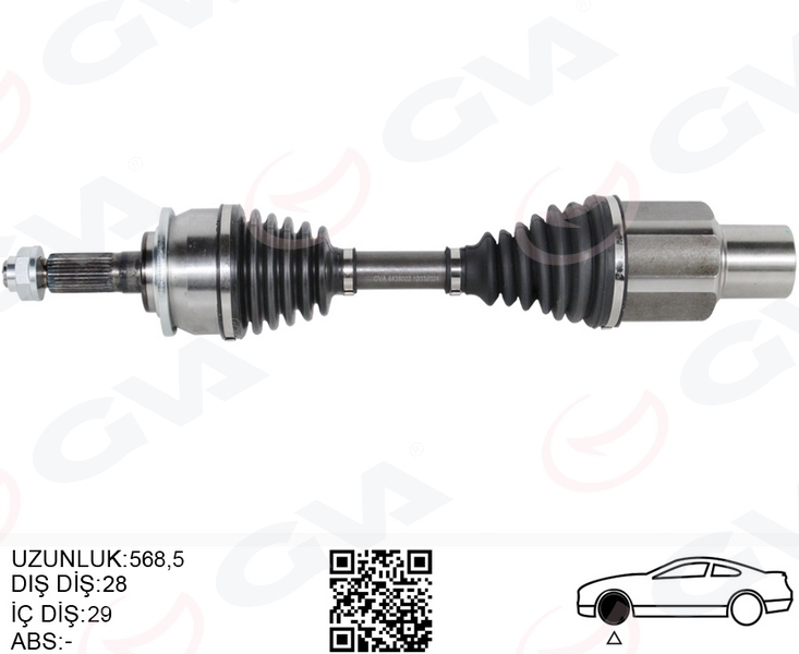 GVA 4438002 Ön Aks Komple Sağ Ford Ranger Tke 11> 2.2 Tdci 4 4
