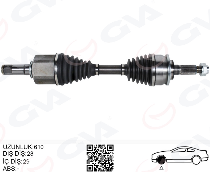 GVA 4438003 Ön Aks Komple Sol Ford Ranger Tke 11> 2.2 Tdci 4 4