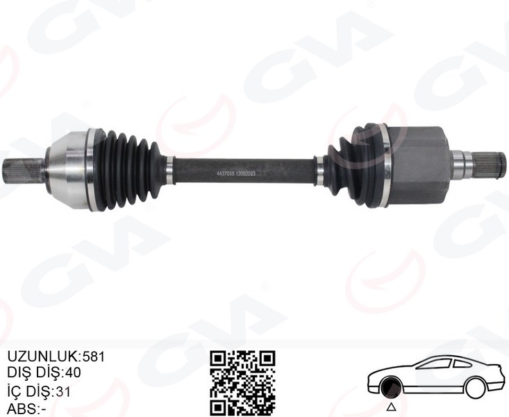 GVA 4437015 Ön Aks Komple Sol Ford Mondeo 2.0 Tdci 07>14 Otom.