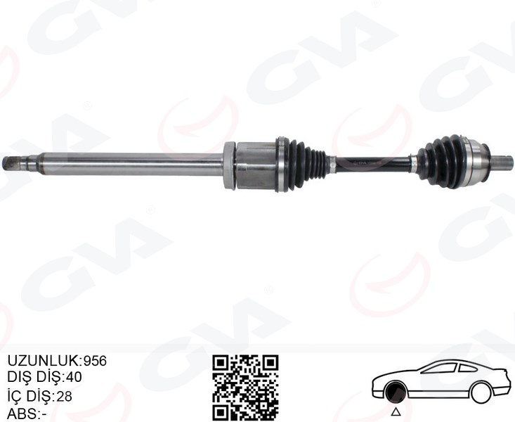 GVA 4499002 Ön Aks Komple Sağ Volvo S60 Ii 15> 2.0 D-T6-T5 S80 Ii D4-T6 15> V60 I 13>V70 Iii 13> Otom.Sanziman