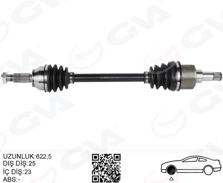 GVA 4437017 Ön Aks Komple Sol Ford Fiesta / Fusion 1.4tdci / 1.6tdci 02>11