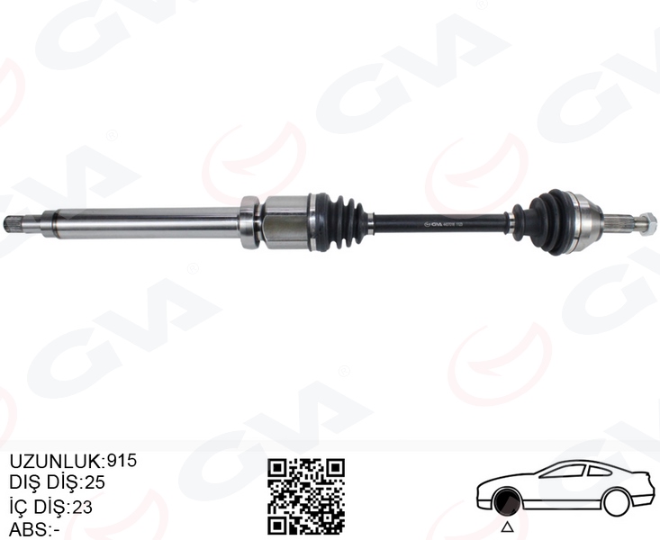 GVA 4437016 Ön Aks Komple Sağ Ford Fiesta -Fusion 02>08 1.6tdci