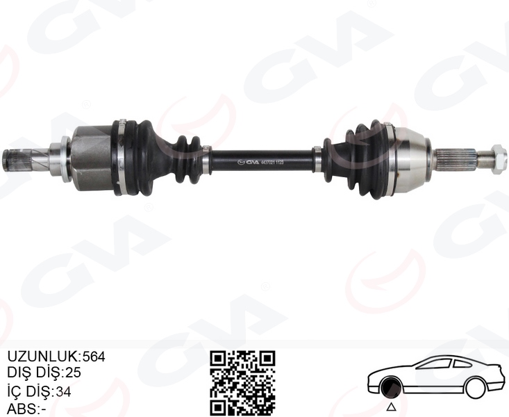 GVA 4437021 Ön Aks Komple Sol Ford Fiesta Vi 1.0 Ecoboost 14> B-Max 14> 1.6ti