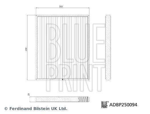 BLUEPRINT ADBP250094 Kabin Filtresimaxus Maxus Deliver 9 Sv6 Ev90 Sh5 V90 Sh5 V90 Sh6 V90 Bus Sh6 Edeliver 9 S V6