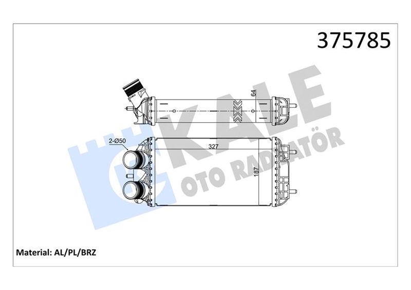 42-3309 Turbo Radyatoru (Intercooler) Peugeot 2008 1.2 Puretech - 1.5 Bluehdi 2015- / 208 1.2 Puretech - 1.5 Bluehdi 2018 / Opel Corsa F 1.2 T - 1.5 D 2019-