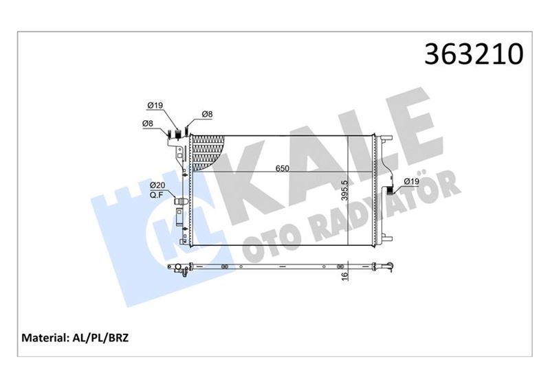 16-3578B Su Radyatoru Brazing Dacia Duster 1.5 Dci 2010- / Lodgy 1.5 Dci 2012- / Bluedci 2018-