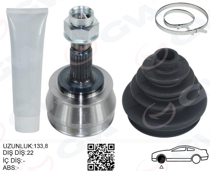 MTL-15-1593 Aks Kafasi Dis Sag-Sol Abssiz (Fiat  G,Punto 1,2-1,4 05-10-/Opel  Corsa 1,4 06-)