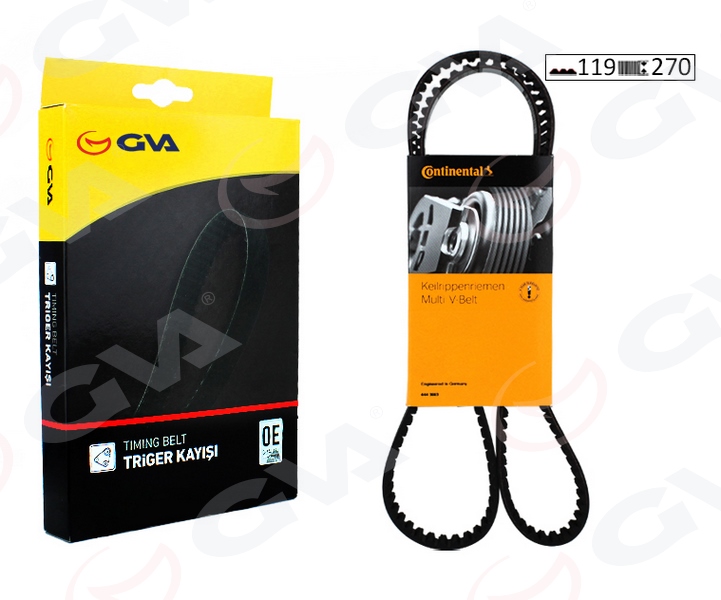 GVA 58119270-1 Triger Kayisi 119x27 Renault Clio Iv 12>Kangoo Iii 08>Dokker 12>Logan Ii 12>Lodgy 12>Sandero Ii 12> K9k 1.5 Dci . Mercedes Om607 W176 W246 W415 C117 X117 X156
