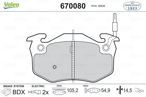 VALEO 9001223 Ön Balata Renault R5 72>85 Clio I 91>98 Express 85>92 Twingo I 93>07 Fişli Fte