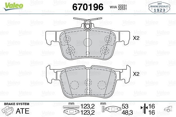 VALEO 9005132 Arka Disk Fren Balatasi Ford Edge 2.0d 08/15-07/18 Ford Kuga 1.5/1.5d/1.6/2.0/2.0d 11/12> Fte Kirmizi Kutu