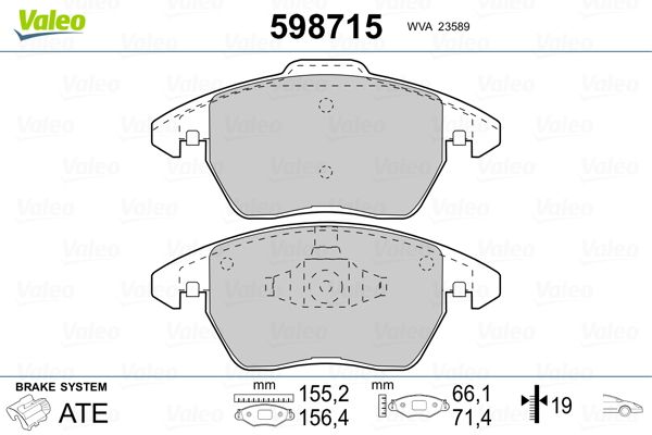 VALEO 9001095 Ön Balata P307 10/03 > 207 1.6 07 > 308 07 > 3008 09 > C4 04 > Fte Kirmizi Kutu