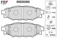 VALEO 9005090 Arka Fren Balata Subaru Forester 2.0l Ej20 Sh Benzinli 08-13 / Impreza 1.5l Ej15 Awd Ge3 06-> / Outb Ack 2.0l 2.5l 03-> / Legacy 2.0l Ej20 Ee20z Bl 03-09 Fte Kirmizi Kutu