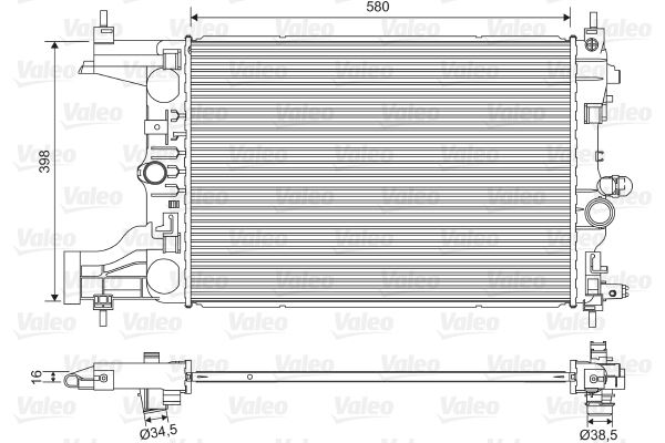 VALEO 701594 Radyatör Mekanik Astra J-Zafira Tourer C-Cruze 1.4-1.6 Al/Pl/Brz 580x398x16