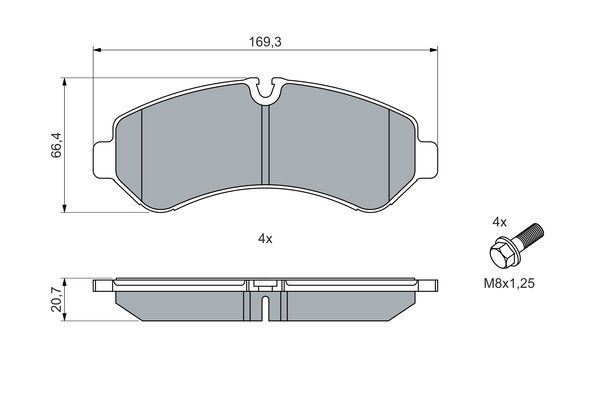 BOSCH 0986460013 Fren Balatasi Arka Mercedes Sprinter B907 18>