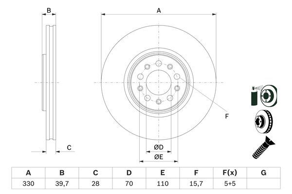 BOSCH 0986479F66 Fren Diski Cherokee